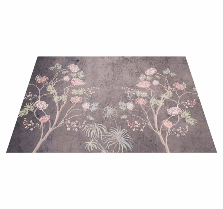 Vintage vinyl rug in vintage style rose tree - TenStickers