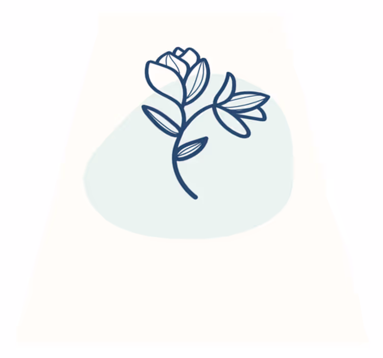 Flower vinyl rug botanical outline design - TenStickers