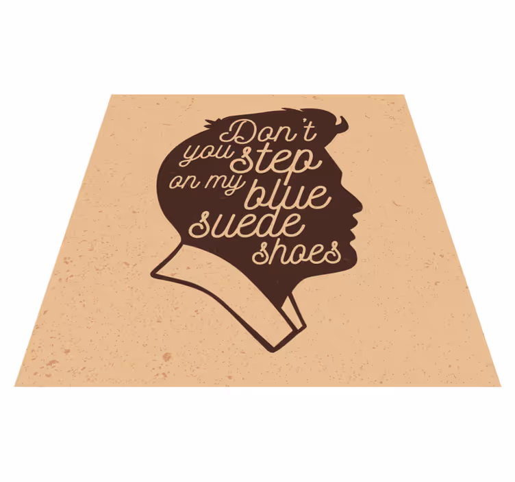 Custom vinyl rug blue suede shoes design - TenStickers