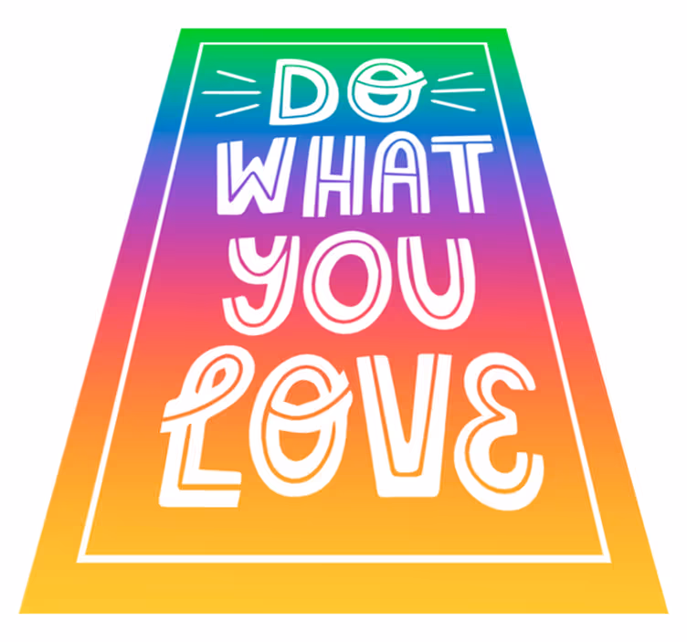 Custom vinyl rug in rainbow colors with text - TenStickers