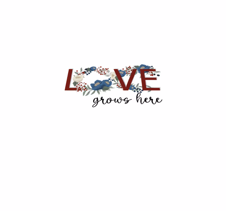 Custom vinyl rug love blooms here - TenStickers