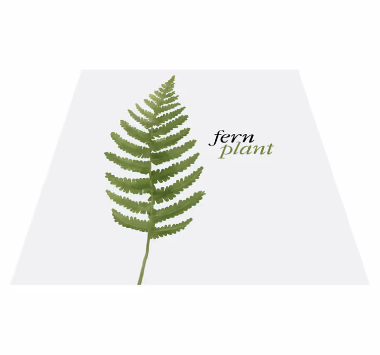 Custom vinyl rug fern plant minimalist style 2 - TenStickers