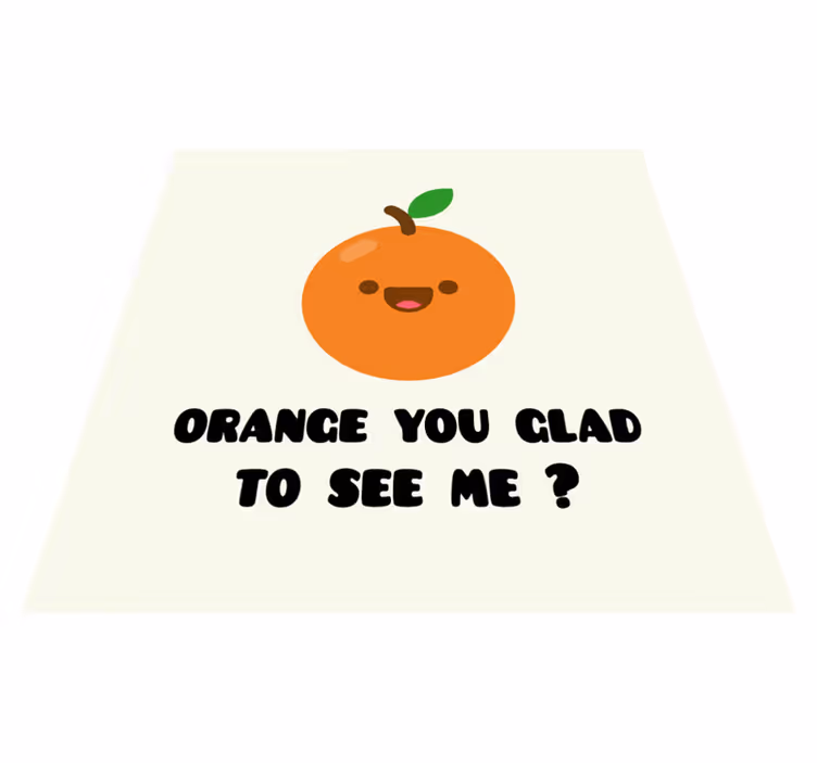 Custom vinyl rug with humorous orange quote - TenStickers