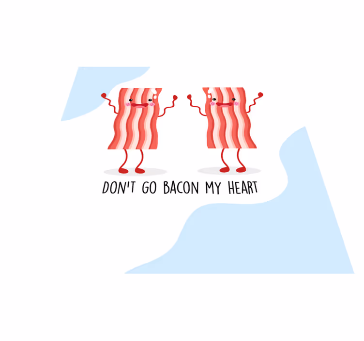 Custom vinyl rug with a humorous bacon quote - TenStickers