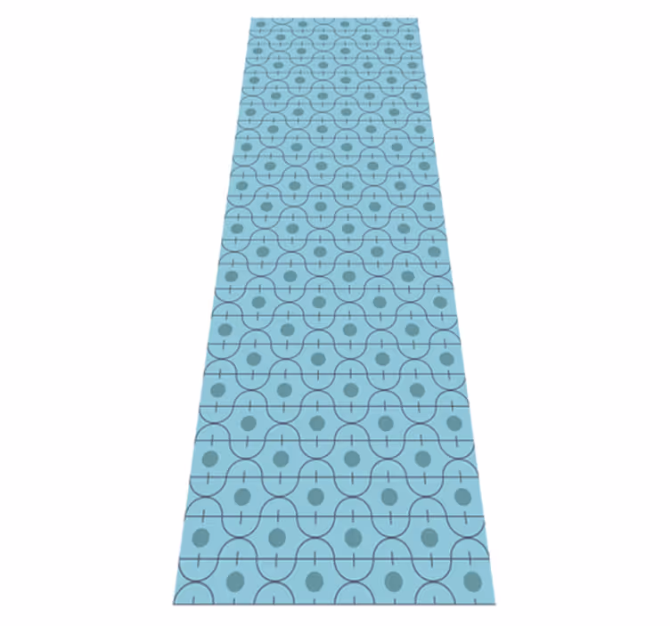 Textured vinyl rug with blue geometric pattern - TenStickers