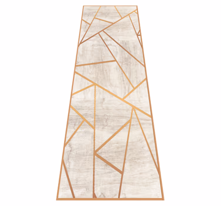 Textured vinyl rug with walnut wood geometric design - TenStickers