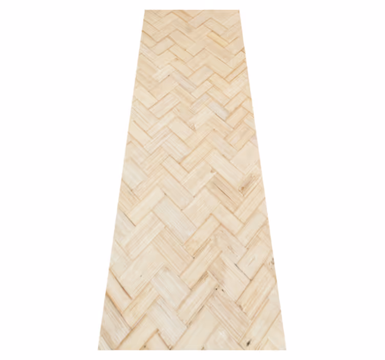 Textured vinyl rug in white herringbone design - TenStickers