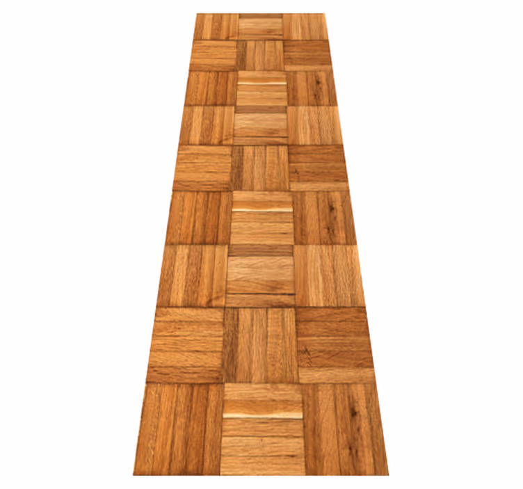 Textured vinyl rug in brown wood tile pattern - TenStickers