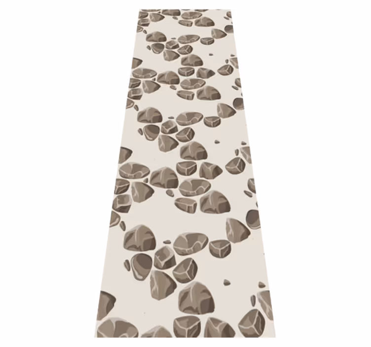 Textured vinyl rug worn look modern rustic stones - TenStickers