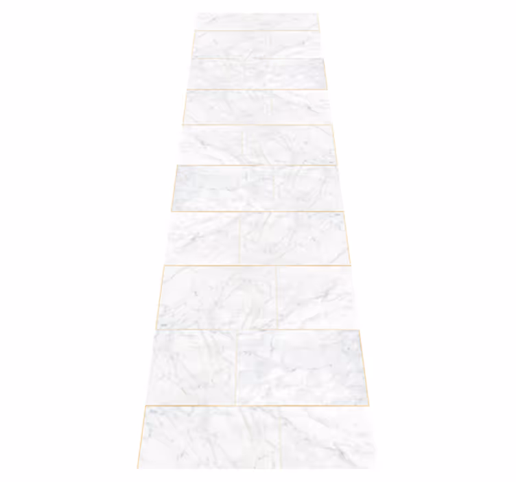 Textured vinyl rug in gray tones with gold marble - TenStickers