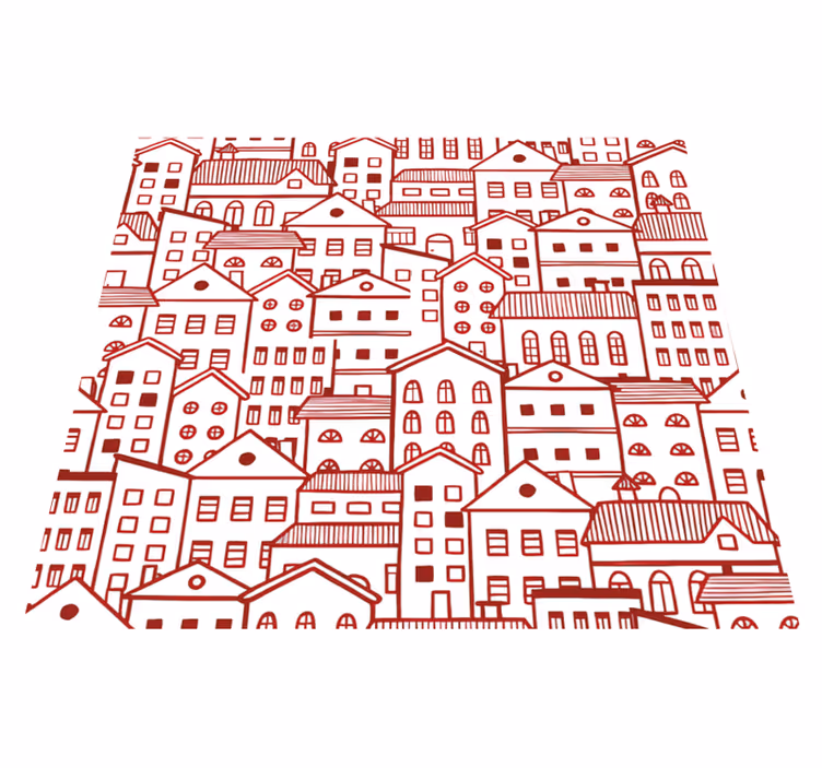 Textured vinyl rug with modern city comic style - TenStickers