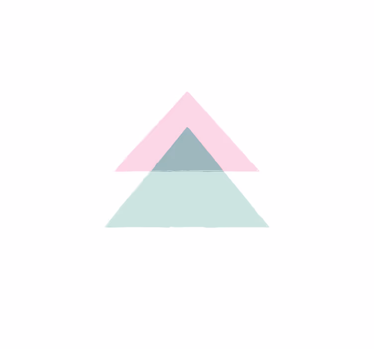 Geometric vinyl rug with blue and pink triangles - TenStickers