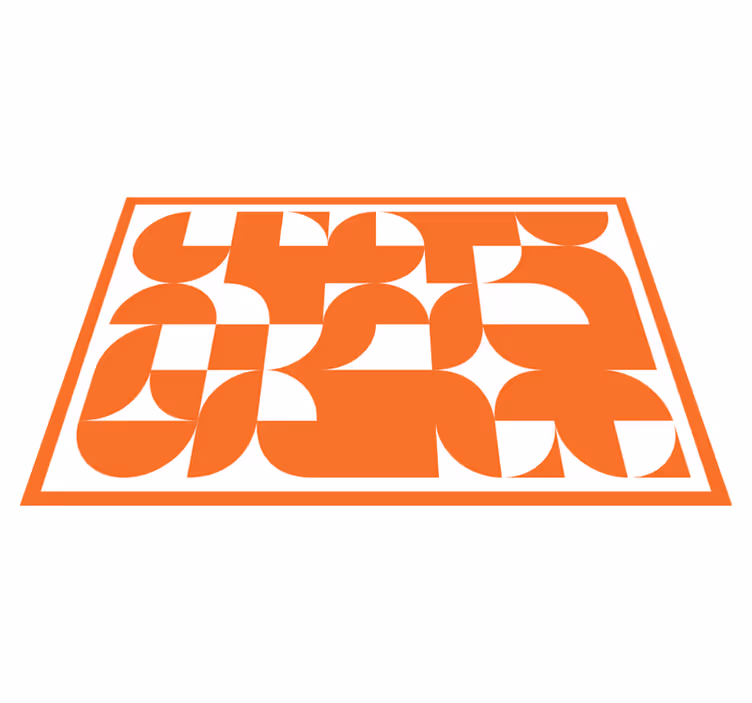 Geometric vinyl rug in orange circle pattern - TenStickers