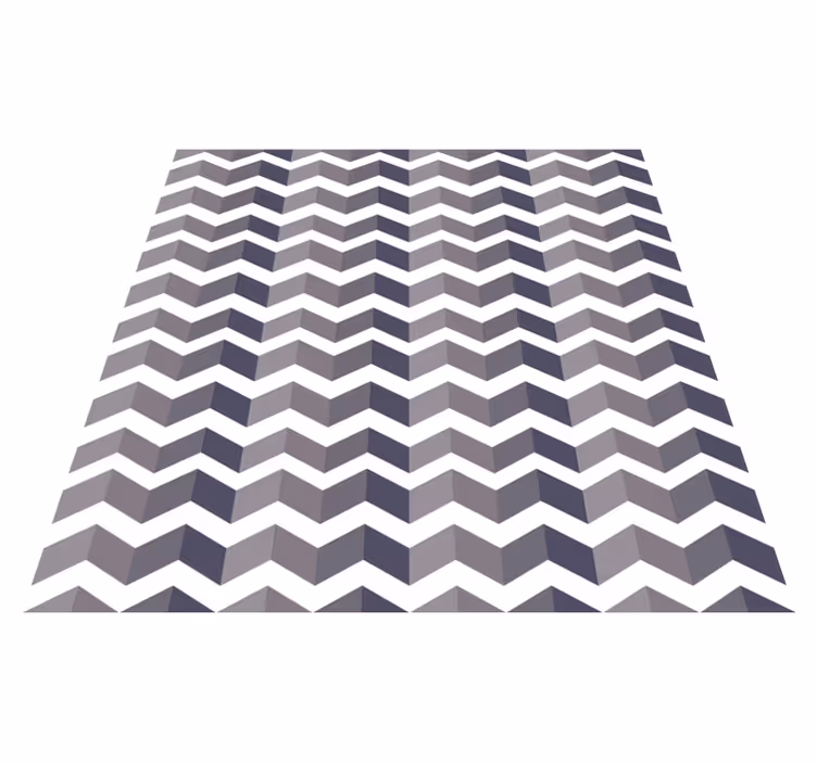 Geometric vinyl rug in black and white zig zag pattern - TenStickers