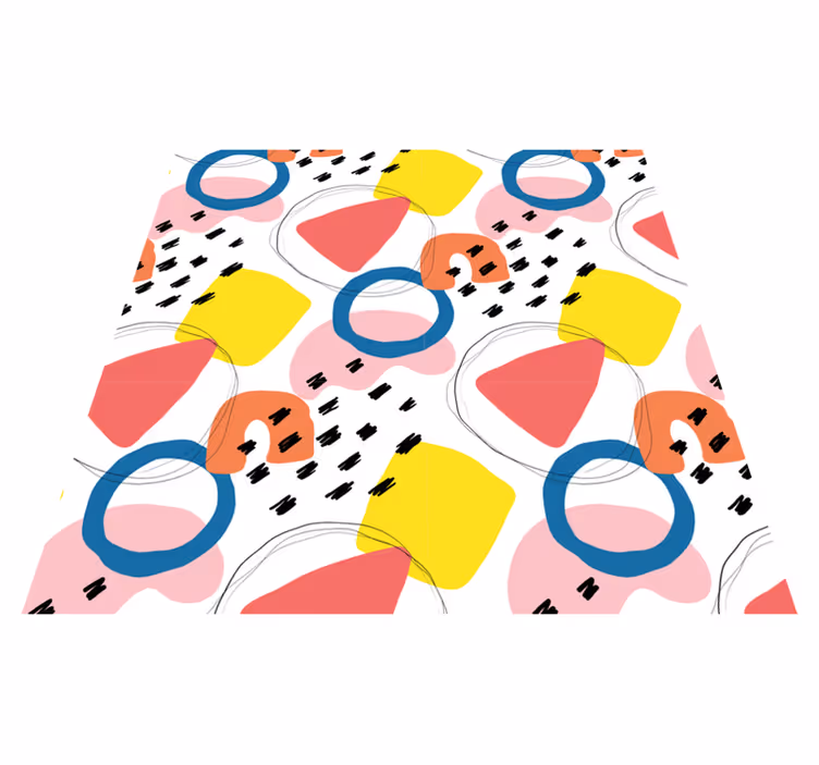 Geometric vinyl rug with artistic pattern design - TenStickers