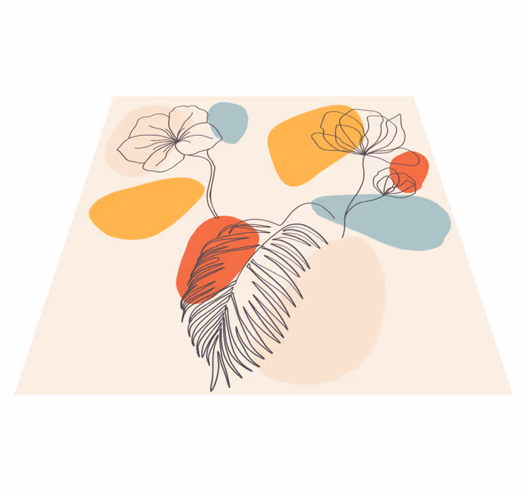 Geometric vinyl rug inspired by botanical art - TenStickers