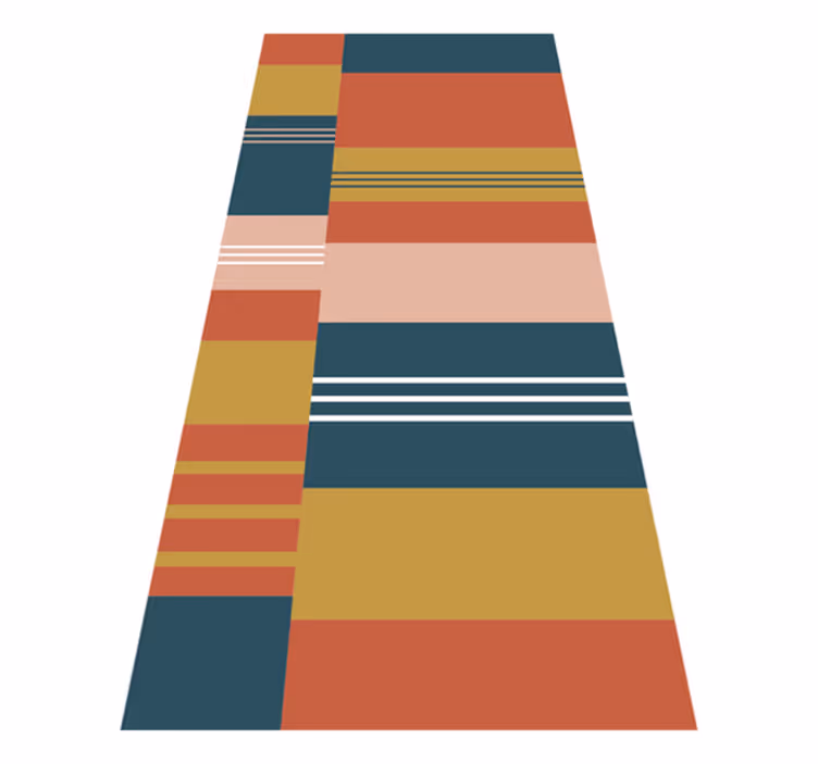 Geometric vinyl rug abstract block lines - TenStickers