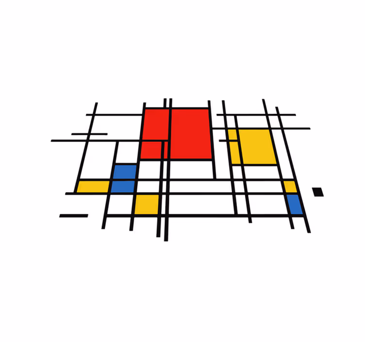 Geometric vinyl rug with geometric lines art - TenStickers