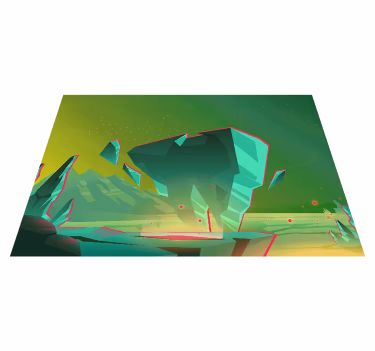 Kids vinyl rug in alien planet design - TenStickers