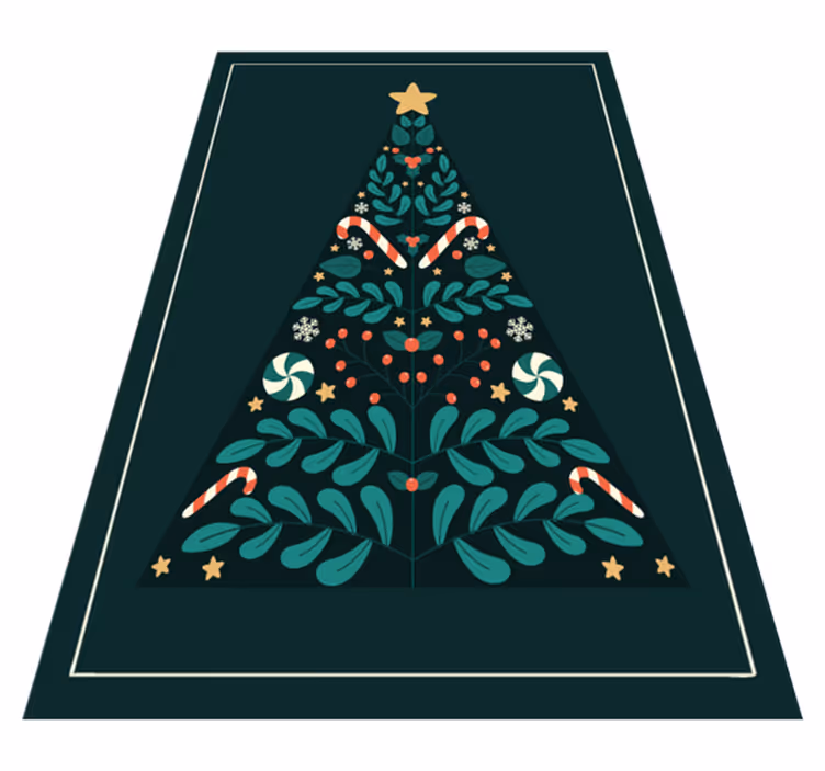 Christmas tree christmas vinyl rug - TenStickers