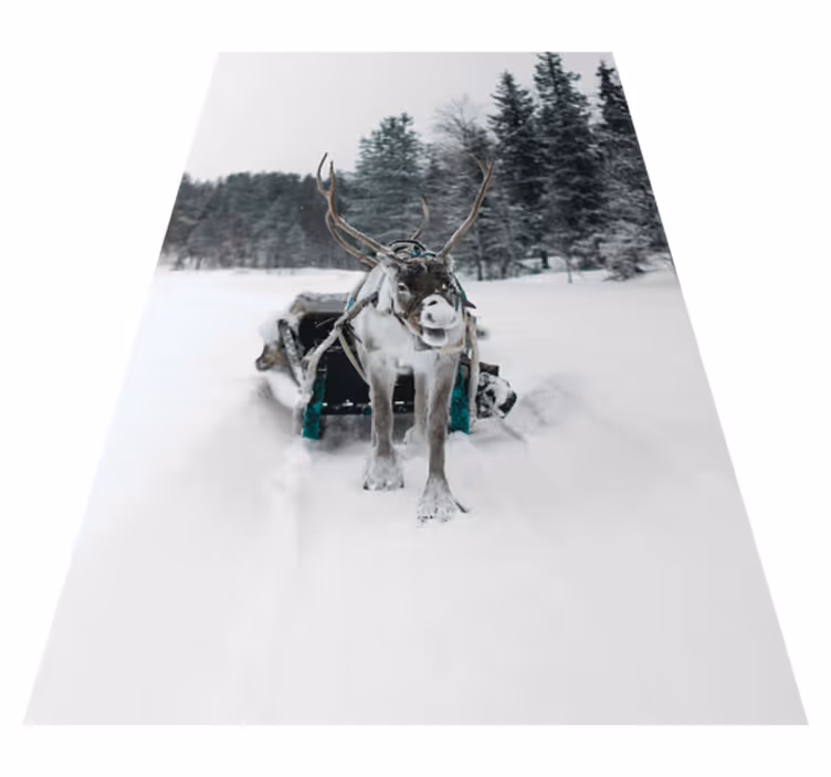 Christmas vinyl rug christmas reindeer - TenStickers