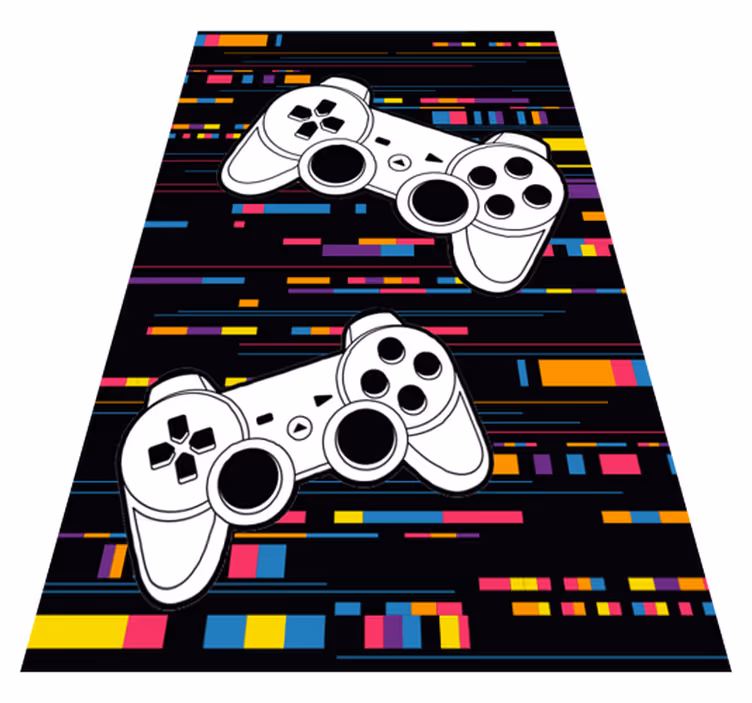 Gaming vinyl rug in multicolor remote console - TenStickers