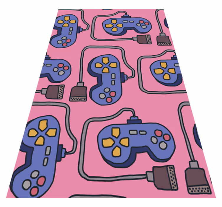 Gaming vinyl rug with retro controller design - TenStickers
