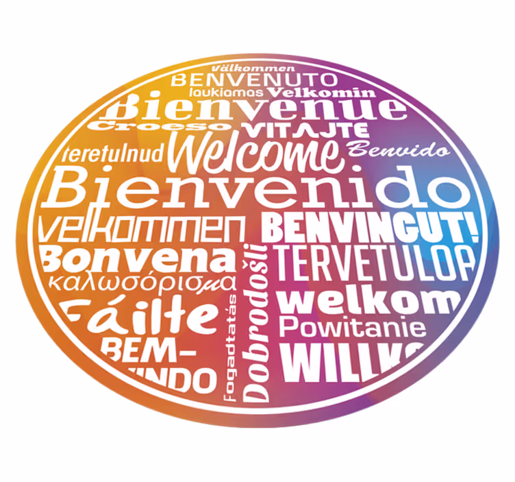 Welcome to our multilingual entrance hall vinyl rug - TenStickers