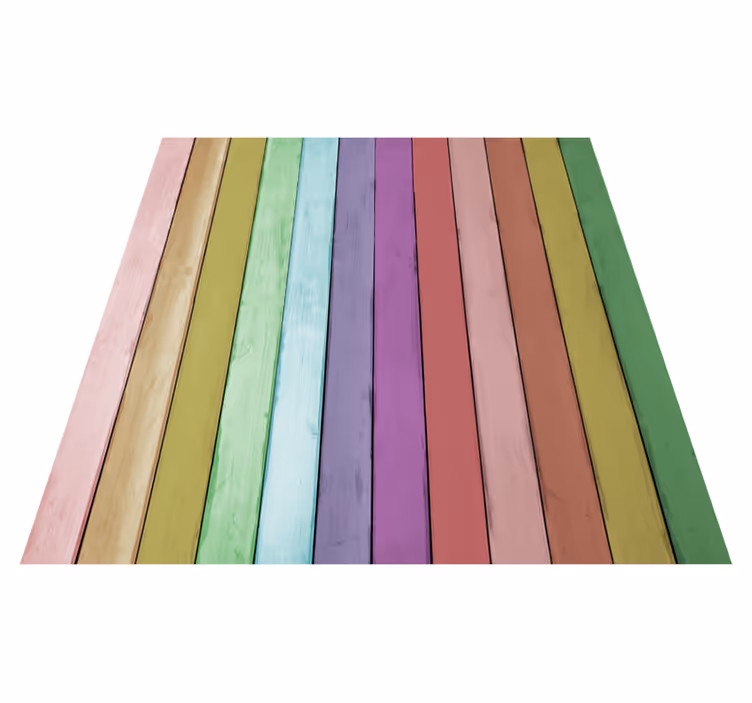 Entrance hall vinyl rug light wood planks design - TenStickers
