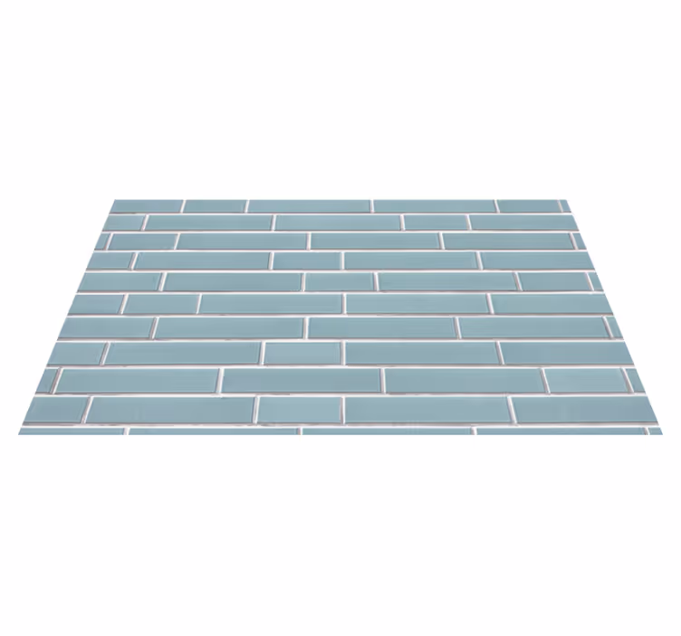 Entrance hall vinyl rug in light blue brick pattern - TenStickers