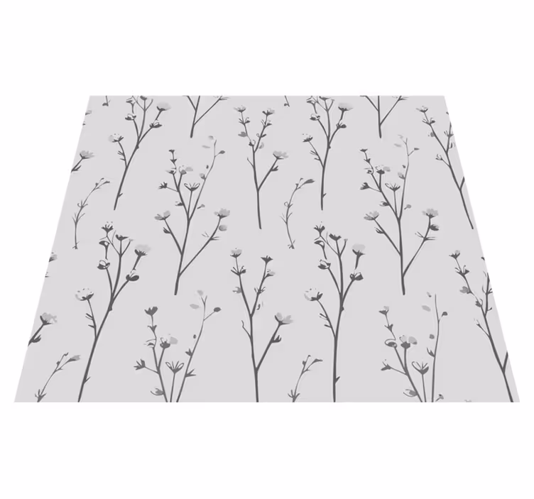 Gray vinyl rug with cotton tree design - TenStickers