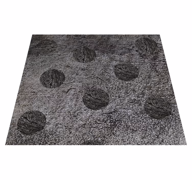 Gray vinyl rug with abstract circular patterns - TenStickers