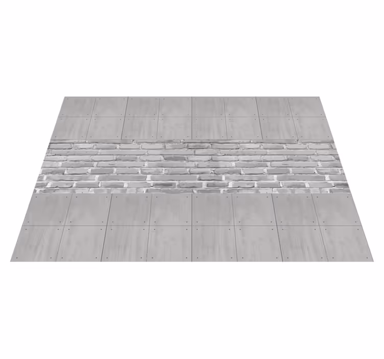 Gray vinyl rug with concrete design panels - TenStickers