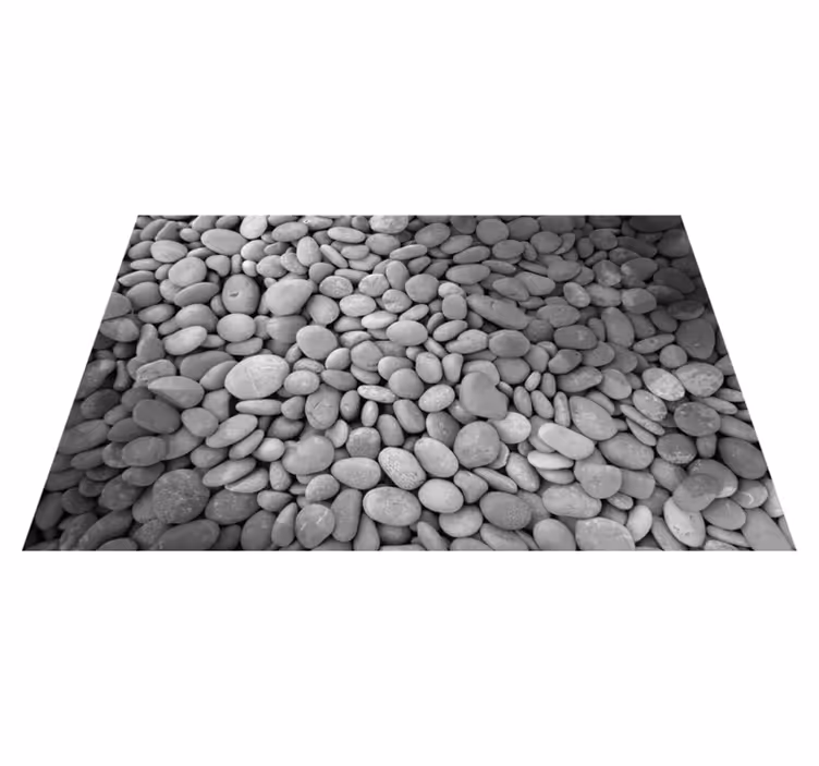 Gray vinyl rug with grey stones design - TenStickers