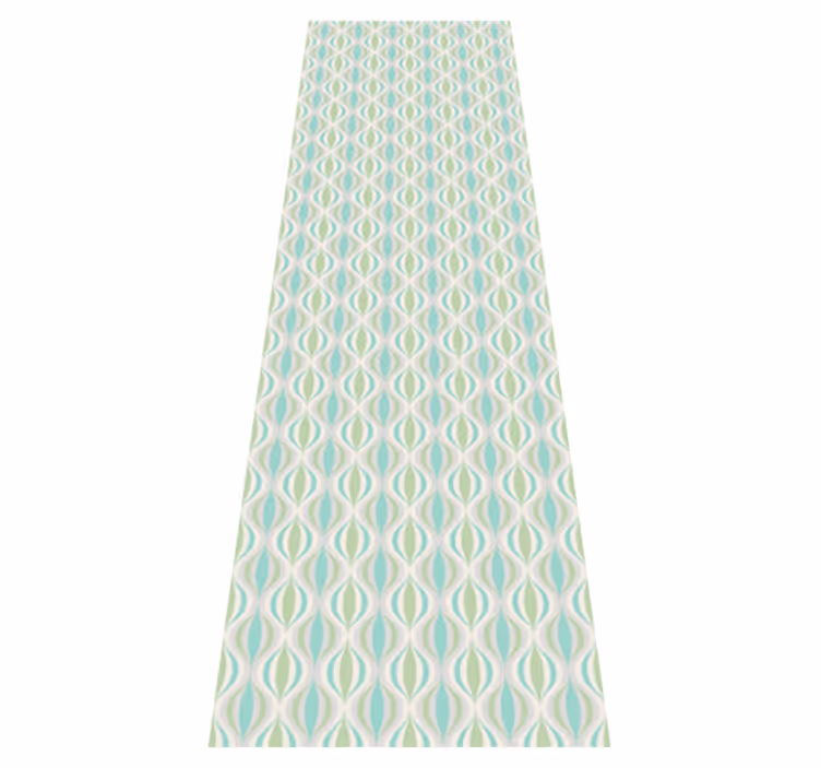 Hallway vinyl rug in soft hues 70s pattern - TenStickers
