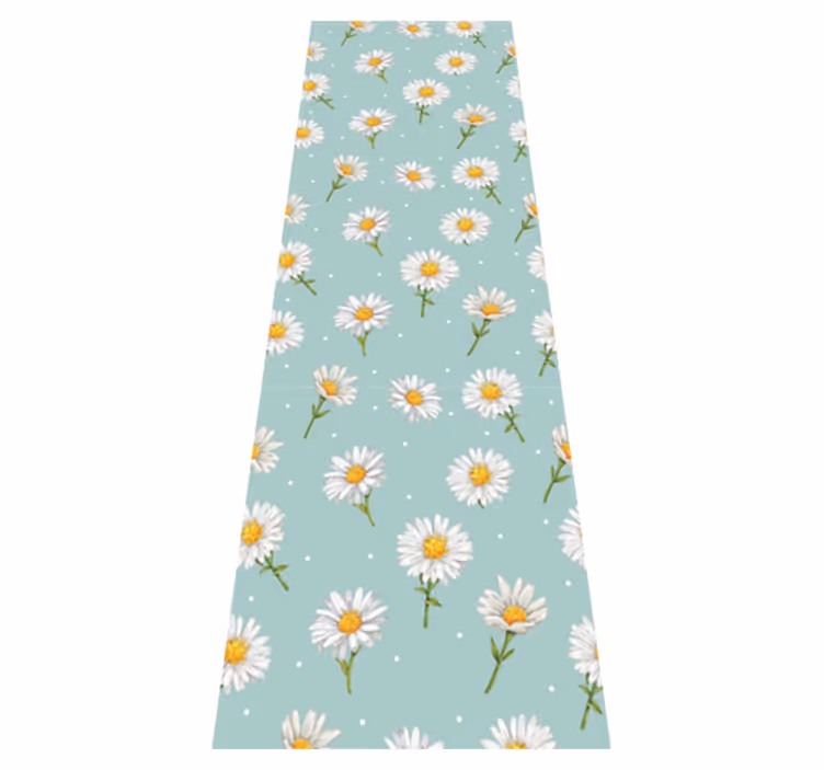 Hallway vinyl rug with daisy flowers design - TenStickers