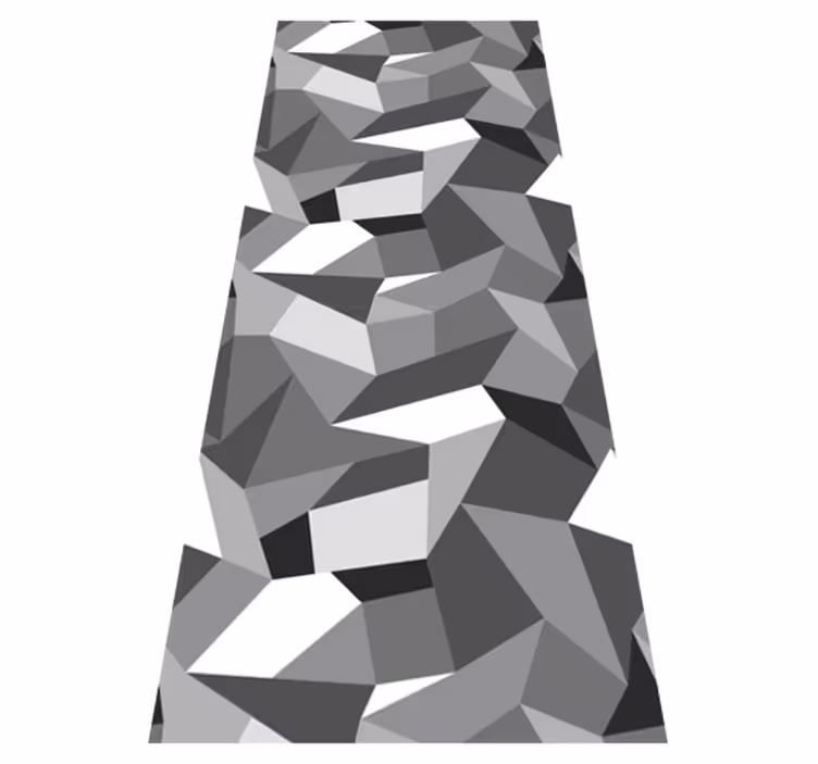 Hallway vinyl rug black and white triangles - TenStickers
