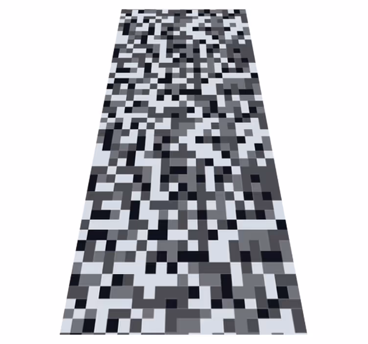 Hallway vinyl rug in nordic grey square design - TenStickers