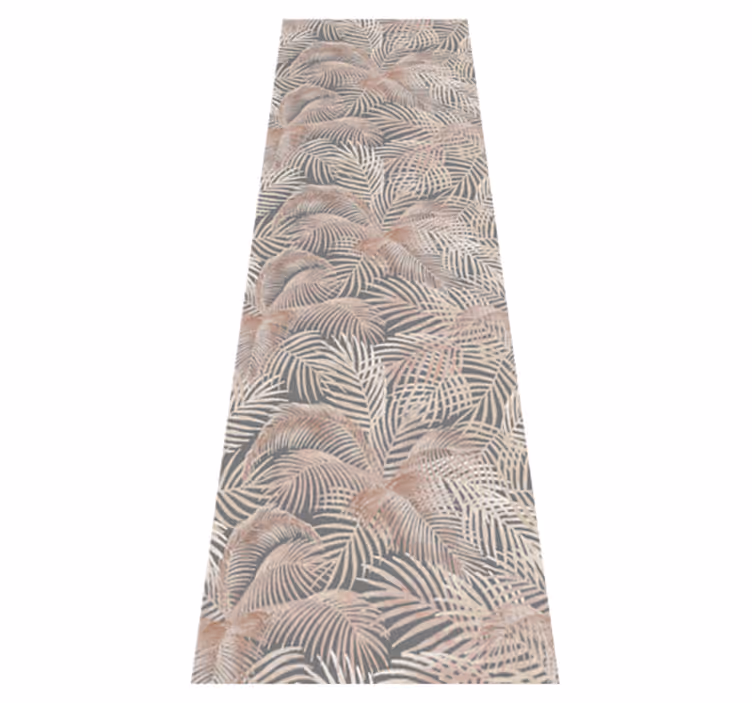 Hallway vinyl rug with palm leaves outline - TenStickers