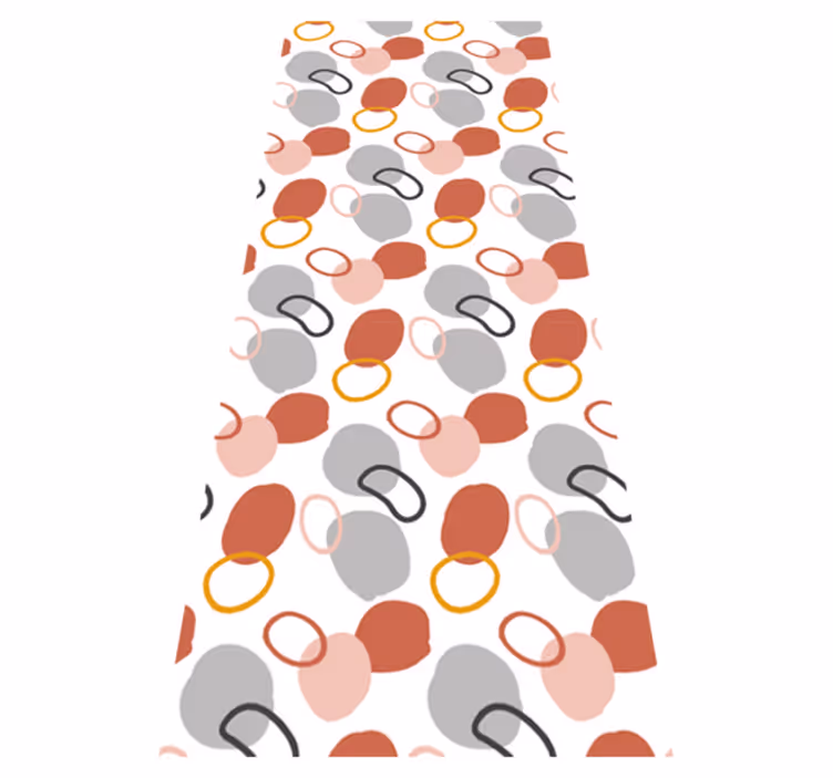 Hallway vinyl rug in abstract colorful dots - TenStickers