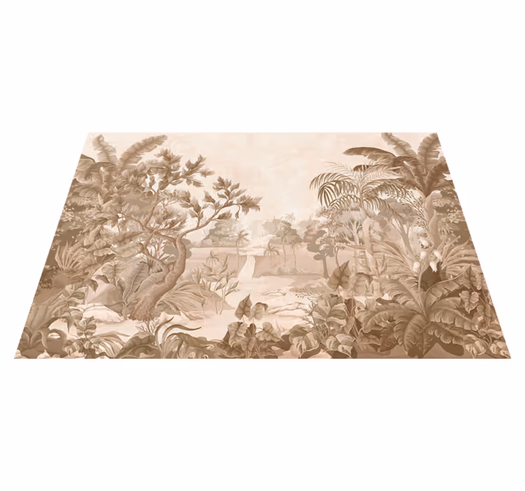 Beige vinyl rug with tropical jungle views - TenStickers