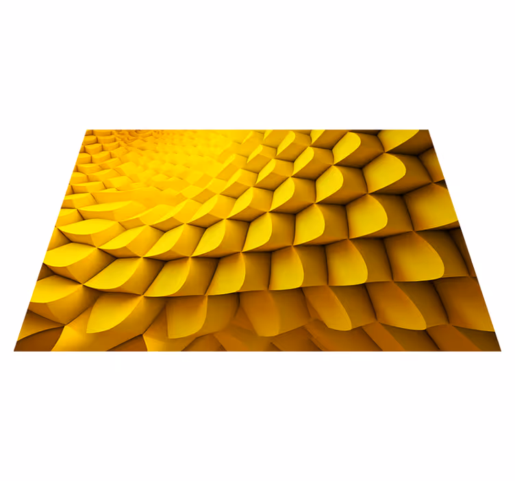 Yellow vinyl rug with futuristic geometry design - TenStickers