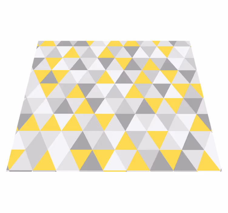 Yellow vinyl rug in yellow and gray triangles - TenStickers
