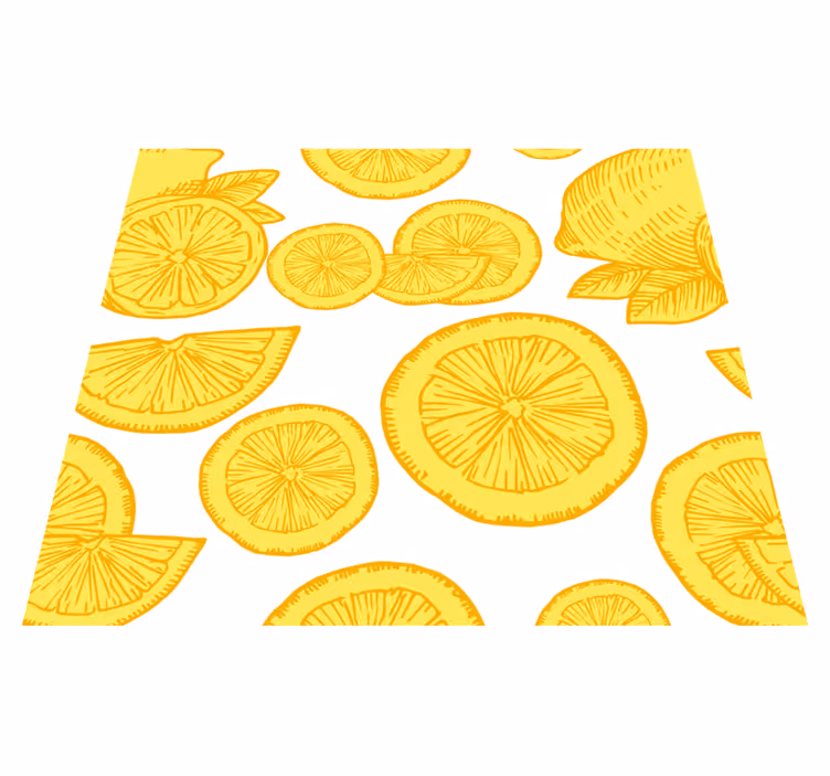 Yellow vinyl rug orange and lemon design - TenStickers