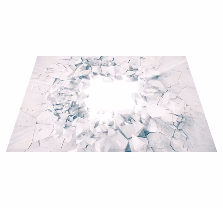 White vinyl rug with bursting geometric shapes - TenStickers