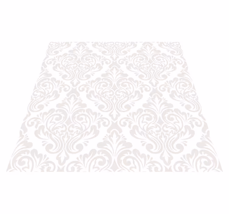 White vinyl rug in white damask pattern - TenStickers