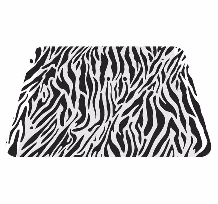 White vinyl rug with zebra pattern design - TenStickers