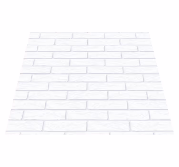 White vinyl rug in white brick pattern - TenStickers