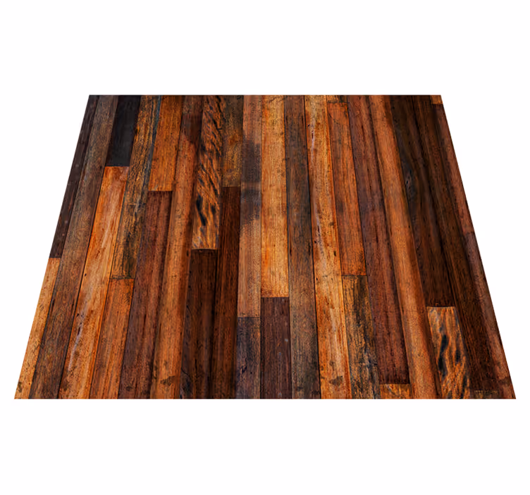 Brown vinyl rug rustic wooden boards - TenStickers