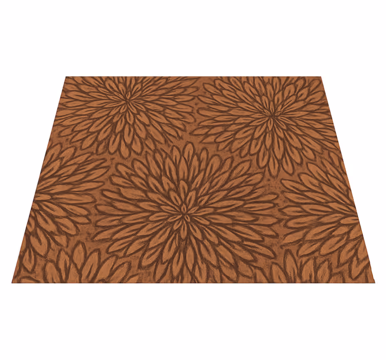 Brown vinyl rug modern coral bloom explosion - TenStickers